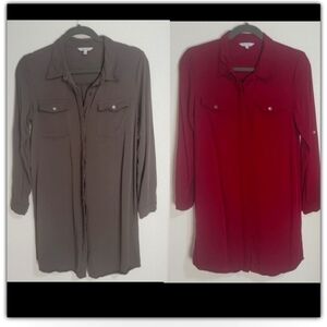 2 Naked Zebra button down long sleeve button down dresses/tunics size small